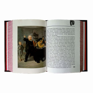 Книга в кожаном переплете "Мертвые души" коричневый