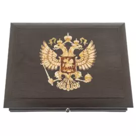 Box made of stained oak and amber "Russia"