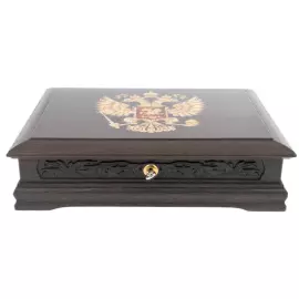 Box made of stained oak and amber "Russia"