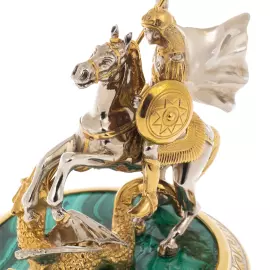 Статуэтка "Георгий Победоносец" с малахитом