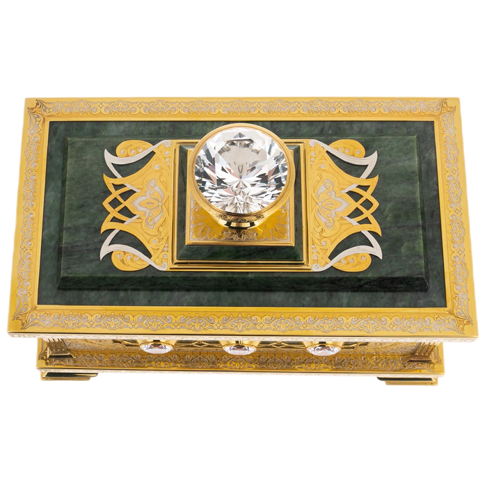 Jade casket with rock crystal
