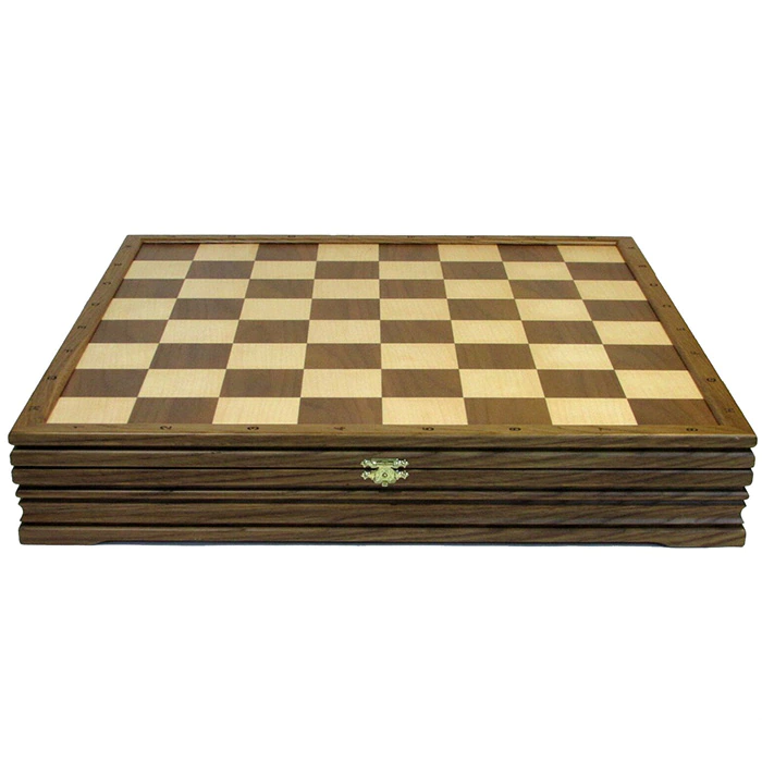 Checkers made of black walnut "Evil spirits" on an oak board