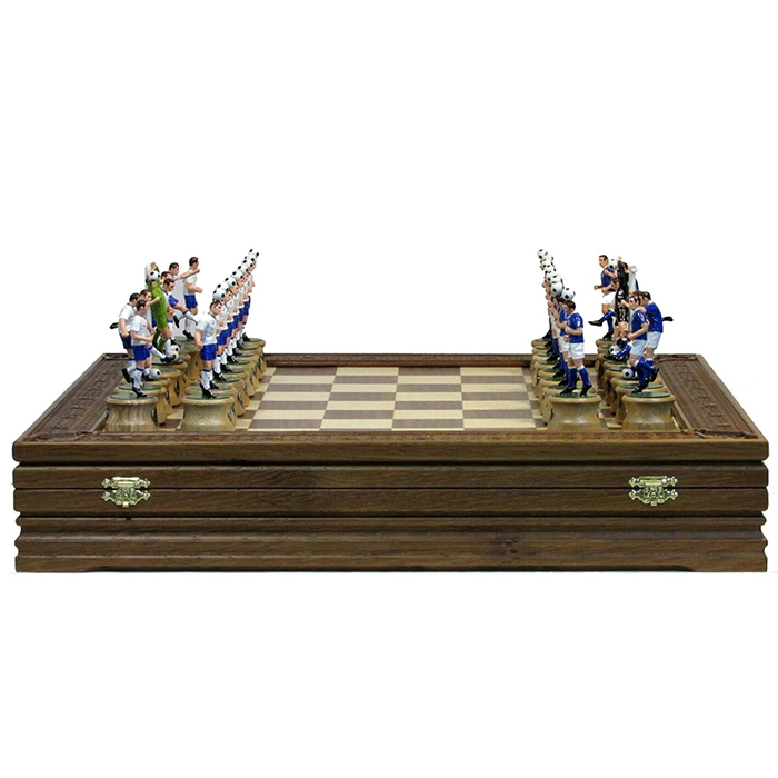 Collectible chess set "Football - Dynamo" on an oak board