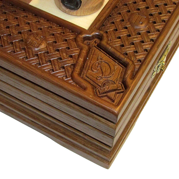Collectible chess set "Football - Dynamo" on an oak board