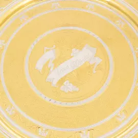 Тарель украшенная "In Vino Veritas" с малахитом, Златоуст