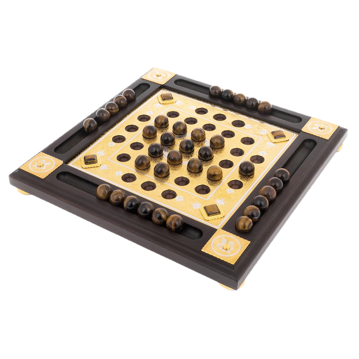 Solonoble "Premier" board game with tiger's eye, Zlatoust