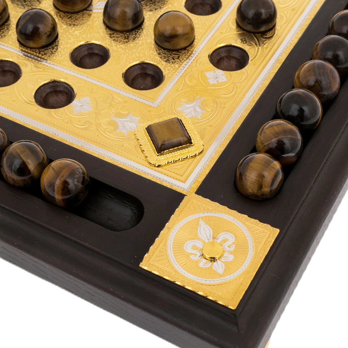 Solonoble "Premier" board game with tiger's eye, Zlatoust