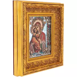 Our Lady of Vladimir gift set with icon and egg glass
