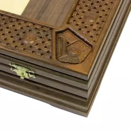 Collectible chess set "Football Locomotive" on an oak board