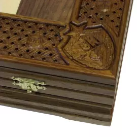 Collectible chess "Football - CSKA" on an oak board