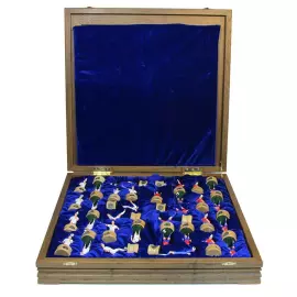 Collectible chess "Football - CSKA" on an oak board