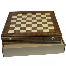 Collectible chess "Football - CSKA" on an oak board