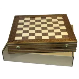 Collectible chess "Basketball - CSKA" on an oak board