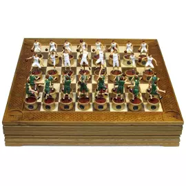 Collectible "Basketball - Unics" chess set on an oak board