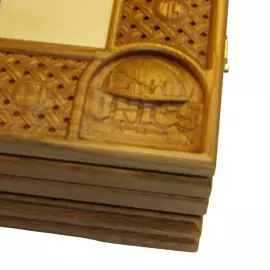 Collectible "Basketball - Unics" chess set on an oak board