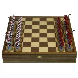 Collectible chess set "Hockey - Avangard" on an oak board