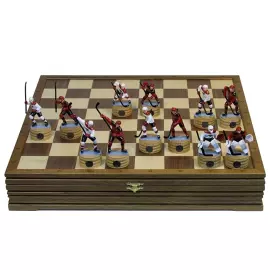 Collectible chess set "Hockey - Avangard" on an oak board
