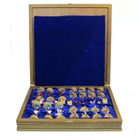 Collectible chess set "Hockey - Avangard" on an oak board