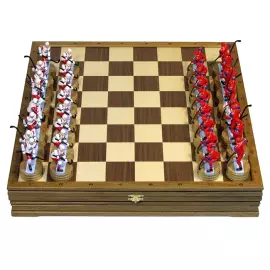 Шахматы коллекционные "Хоккей - Локомотив" на дубовой доске