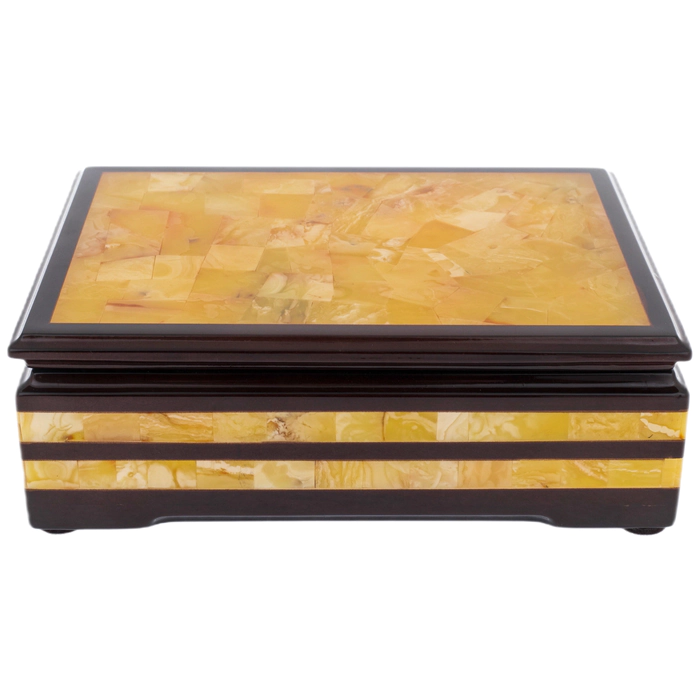 The Mosaic amber casket is large