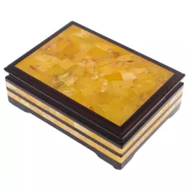 Шкатулка из янтаря "Мозаика" большая