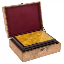 Шкатулка из янтаря "Мозаика" большая