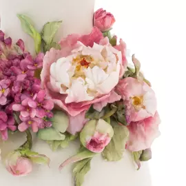 Ваза фарфоровая "Грация. Пионы и сирень"