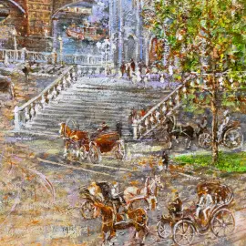 Авторская картина маслом "Остоженка"