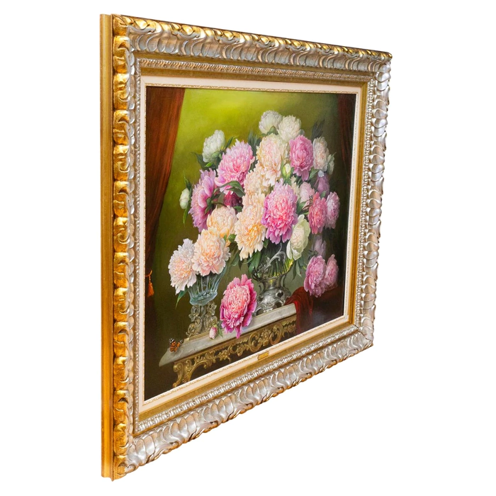 The author's oil painting "Peonies"