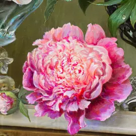 Авторская картина маслом "Пионы"