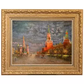 The author's oil painting "The Night Kremlin"