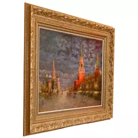The author's oil painting "The Night Kremlin"