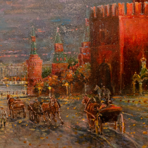 Авторская картина маслом "Ночной Кремль"
