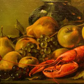 Авторская картина маслом "Натюрморт с фруктами"