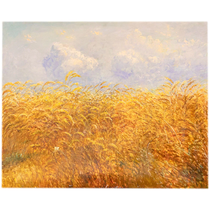 The author's oil painting "Abundance of bread. The Golden Impressionist