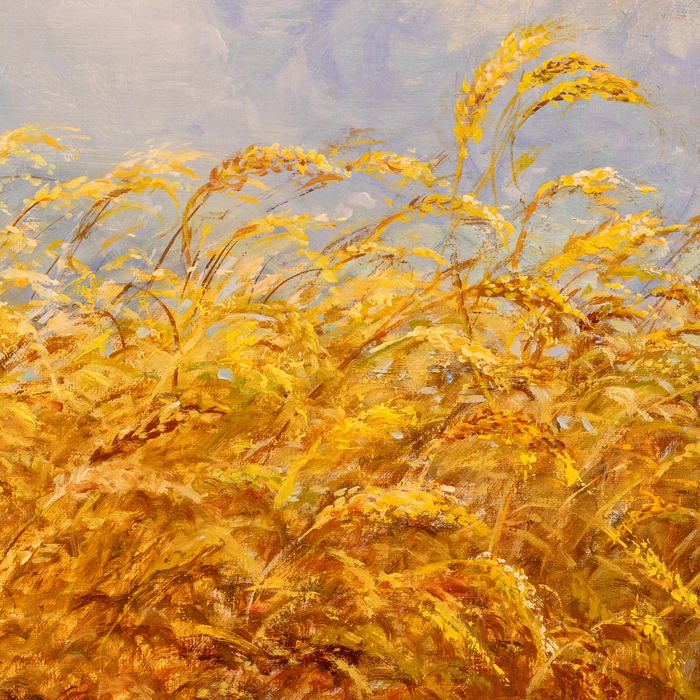 The author's oil painting "Abundance of bread. The Golden Impressionist