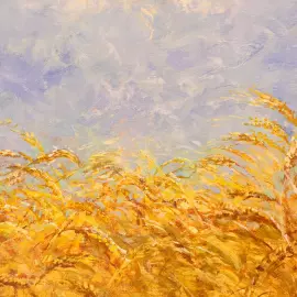 Авторская картина маслом "Изобилие хлеба. Золотой импрессион"