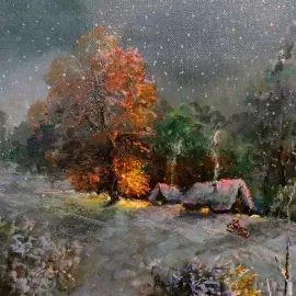 The author's oil painting "The Night before Christmas"