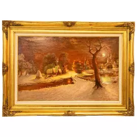 Oil painting "The Night before Christmas"