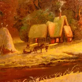 Oil painting "The Night before Christmas"