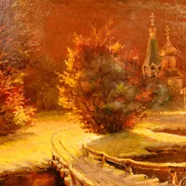 Oil painting "The Night before Christmas"