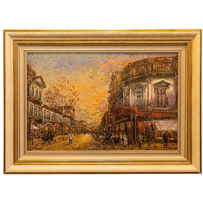 The author's oil painting "Petrovka Moscow"