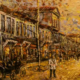 The author's oil painting "Petrovka Moscow"