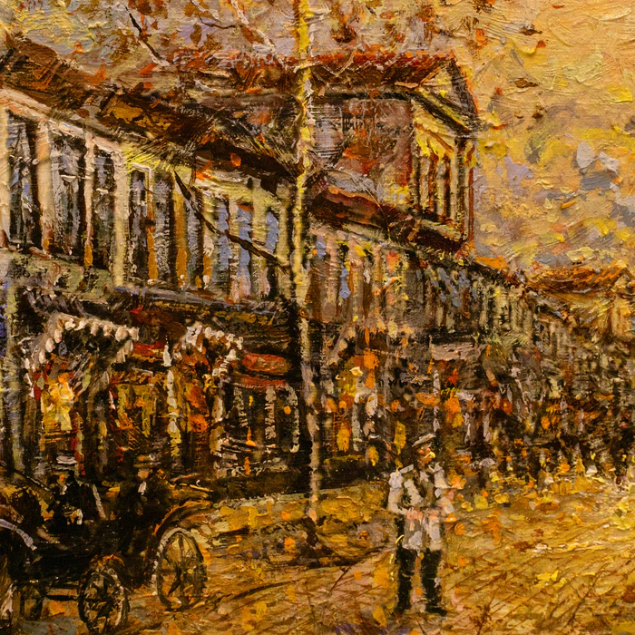 The author's oil painting "Petrovka Moscow"