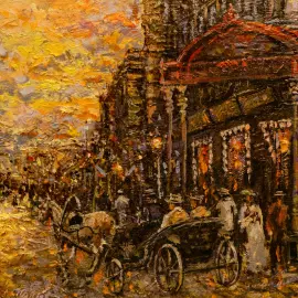 The author's oil painting "Petrovka Moscow"