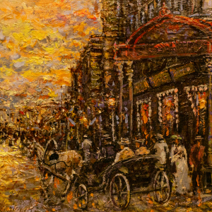 Авторская картина маслом "Петровка Москва"