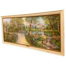 The author's oil painting "Ostankino Pond"