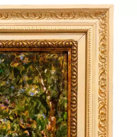 The author's oil painting "Ostankino Pond"