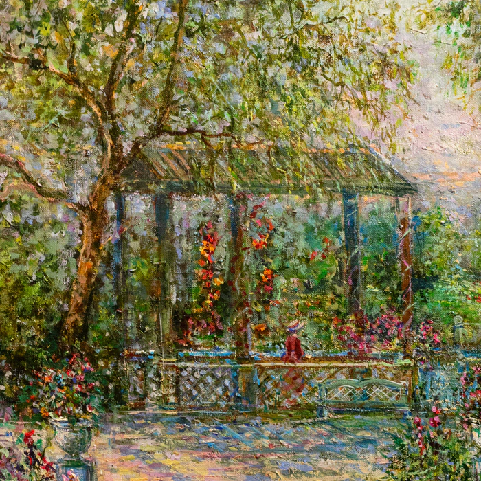 The author's oil painting "Ostankino Pond"