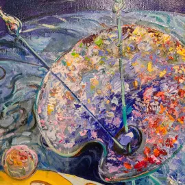 The author's oil painting "The Universe"